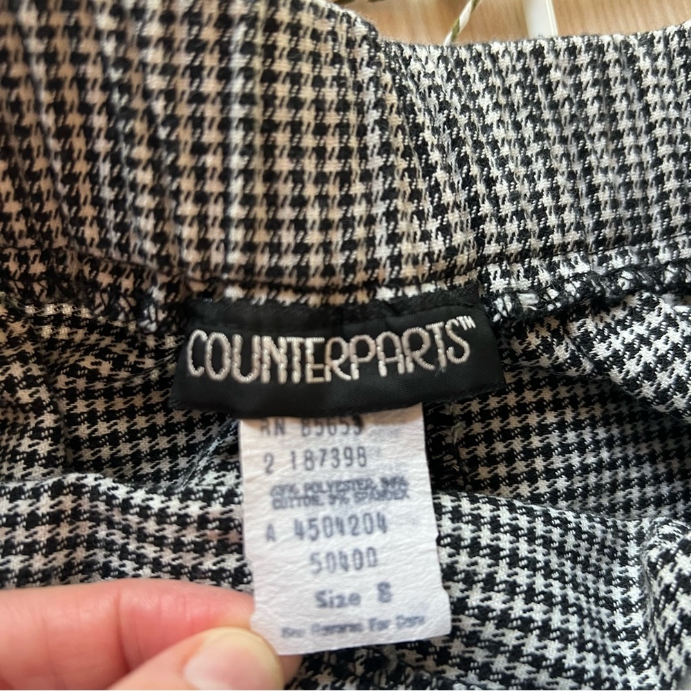 Vintage 90s Counterparts Black Herringbone Tapered Stirrup Pants Womens S - Picture 8 of 9